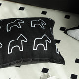 SOGA 45cm Throw Pillow Black Teddy Fleece Square Pony Design Decorative Cushion for Living Room