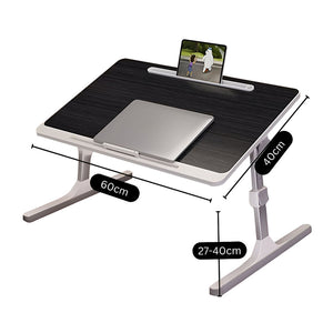 SOGA 60x40cm Portable Black Adjustable Foldable Laptop and Study Table