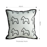 SOGA 45cm Throw Pillow White Teddy Fleece Square Pony Design Decorative Cushion for Living Room