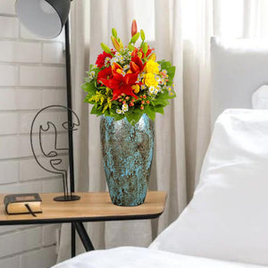 SOGA 35x17cm Light Blue Large Ceramic Flower Vase Elegant Living Room Home Decor