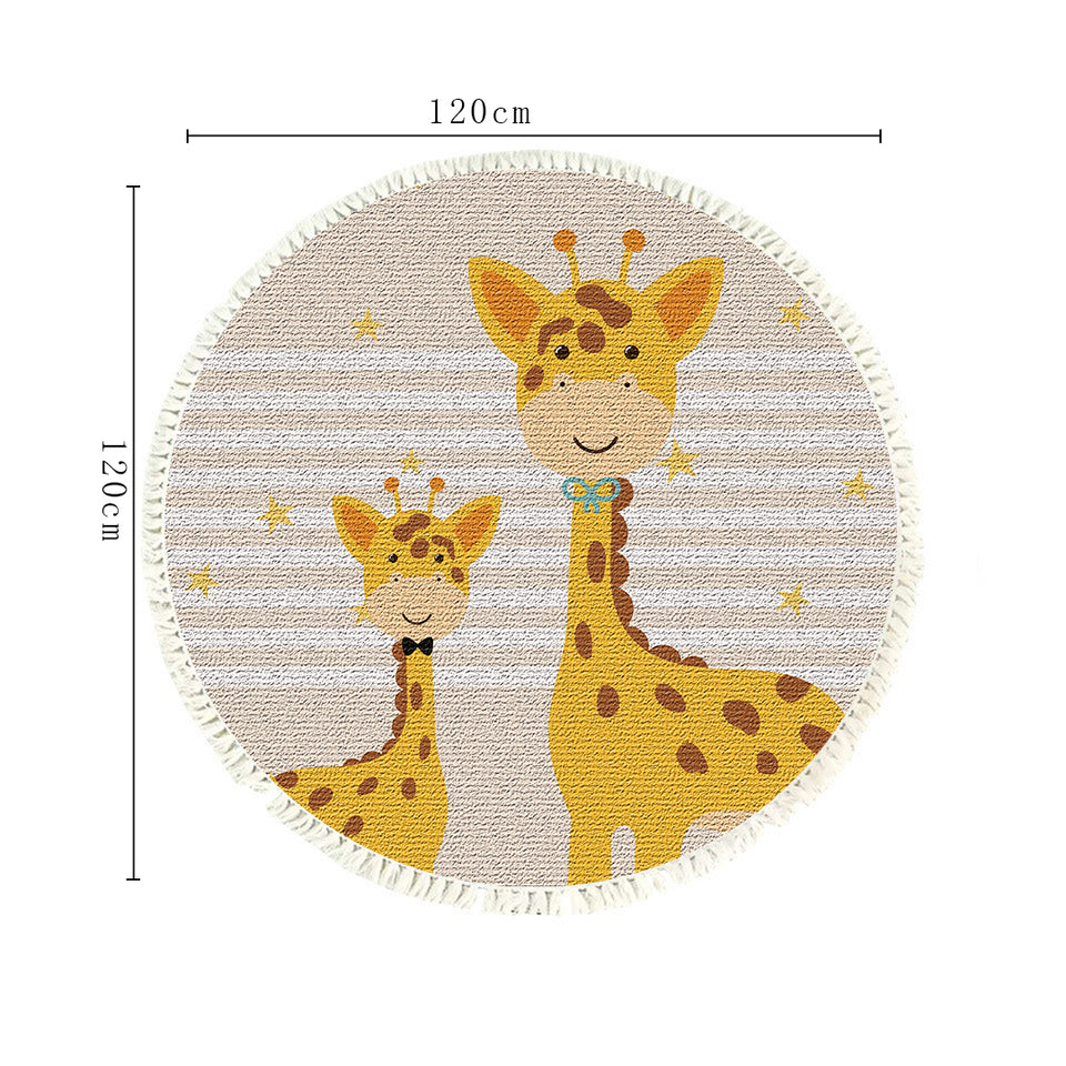 SOGA 2X 120cm Cute Cartoon Animal Non-Slip Thick and Ultra-Soft Carpet Flannel Rug