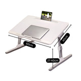 SOGA 2X 60x40cm Portable White Adjustable Foldable Laptop and Study Table