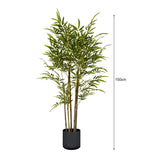 SOGA 150cm Lucky Bamboo Tree Bambusa Vulgaris Artificial Plant w/ 7 Branches Home Accent Decor