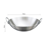 SOGA 50cm Stainless Steel Kitchen Cooking Wok with 2 Sturdy Handles