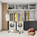 SOGA 200cm Stainless Steel Floor-Standing Clothes Rack - Durable and Space-Saving Laundry Organizer