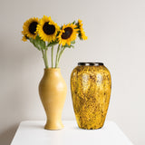 SOGA 30x19cm Yellow Medium Ceramic Flower Vase Elegant Living Room Home Decor