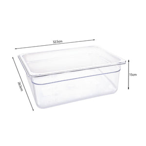 SOGA 150mm Clear Gastronorm GN Pan 1/2 Food Tray Storage Bundle of 2