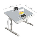 SOGA 60X40cm Grey Small Laptop Bed Portable Foldable Study Table Adjustable