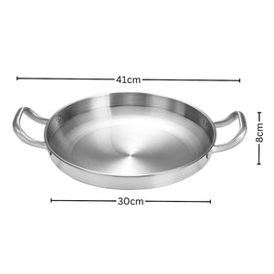 SOGA 30cm Dry Pot with Natural Color 201 Material Constructed from Stainless Steel Kitchen Essentials