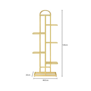 SOGA 7 Tier 8 Pots Gold Metal Plant Stand Flowerpot Display Shelf Rack Indoor Home Office Decor