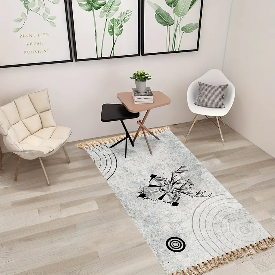 SOGA 90cm Woven Minimalist Bedroom Area Rug Carpet Home Decor