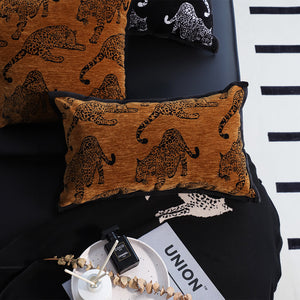 SOGA 30cm Throw Pillow Dark Brown Leopard Lumbar Decorative Cushion for Living Room