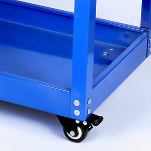 SOGA 2X  3 Tier Tool Storage Cart Portable Service Utility Heavy Duty Mobile Trolley Blue