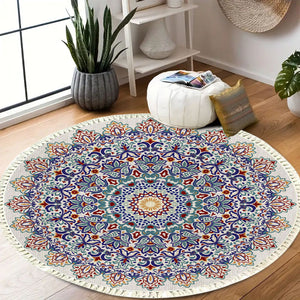 SOGA 2X 120cm Mandala Round Area Thick Anti-slip Doormat, Home Decor