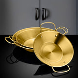 SOGA 29cm Signature Dry Pot And crafted with 201 Material in Gold For Kitchen Essential