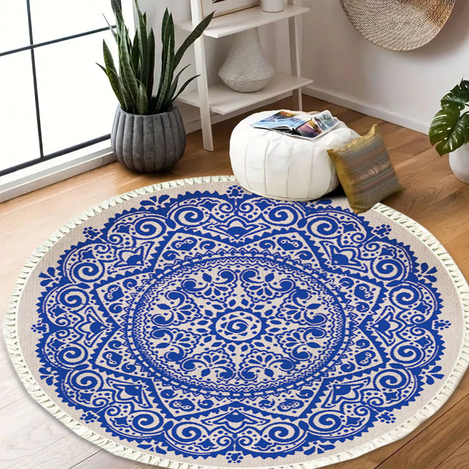 SOGA 2X 120cm Mandala Round Tapestry Indian Area Rug for Living Room Lounge Anti-slip Doormat Home Decor