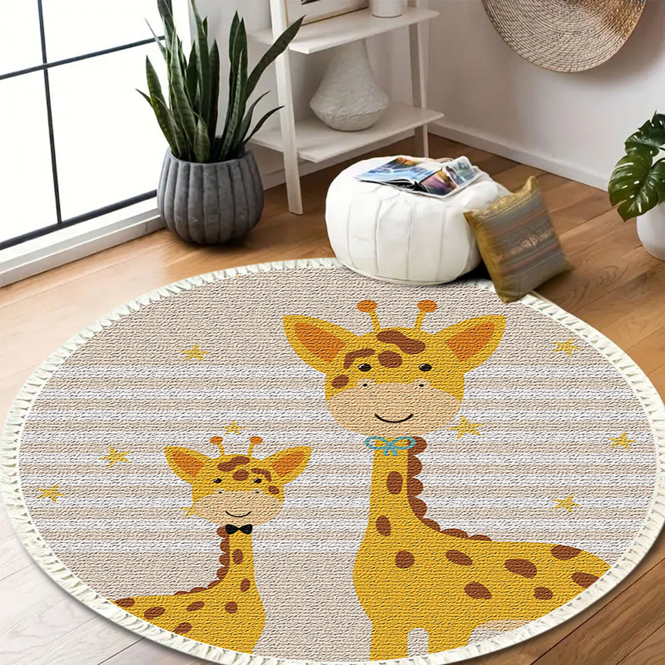 SOGA 2X 120cm Cute Cartoon Animal Non-Slip Thick and Ultra-Soft Carpet Flannel Rug