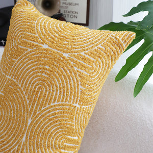 SOGA 35cm Mustard Yellow Throw Pillow Geometric Indoor and Outdoor Corded for Home Decor