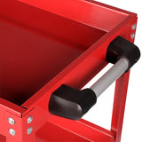 SOGA 2X 2 Tier Tool Storage Cart Portable Service Utility Heavy Duty Mobile Trolley Red