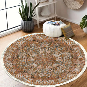 SOGA 2X 120cm Mandala Pattern Circle Area Rugs for Living Room Lounge Anti-slip Doormat Home Decor