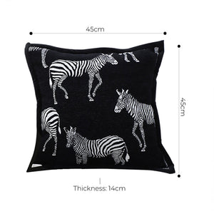 SOGA 45cm Black Light Luxury Zebra Cushion Decorative Square Pillow Living Room Home Decor