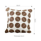 SOGA 45cm Brown Leather Square Pillow with 3D Circle Pattern Decorative Cushion for Living Room