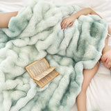 SOGA 2X 200cm Light Green Fuzzy Super Soft and Cozy Fluffy Throw Blanket