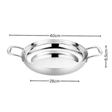 SOGA 28cm Flat Base Seafood Dry Pot in Elegant Silver Finish with Durable for Kitchen Essential