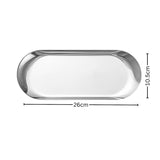 SOGA Silver Nordic Oval Plate Set Small, Medium, and Large for 3 Pieces Kitchen