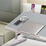 SOGA 70X45cm Grey Small Laptop Bed Portable Foldable Study Table Adjustable