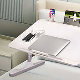 SOGA 2X 70X45cm White Small Laptop Bed Portable Foldable Study Table Adjustable