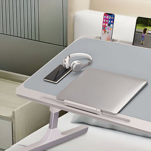 SOGA 2X 70X45cm Grey Small Laptop Bed Portable Foldable Study Table Adjustable