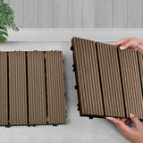 SOGA 2X 11 pcs Dark Chocolate DIY Wooden Composite Decking Tiles Garden Outdoor Backyard Flooring Home Decor