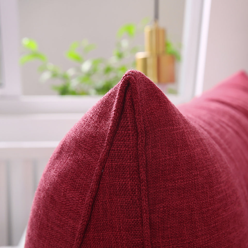 SOGA 2X 120cm Rose Red Triangular Wedge Bed Pillow Headboard Backrest Bedside Tatami Cushion Home Decor