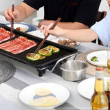 SOGA 2X 68cm Electric BBQ Grill Teppanyaki Plate Non-Stick Surface Hot Plate Kitchen 6-8 Person