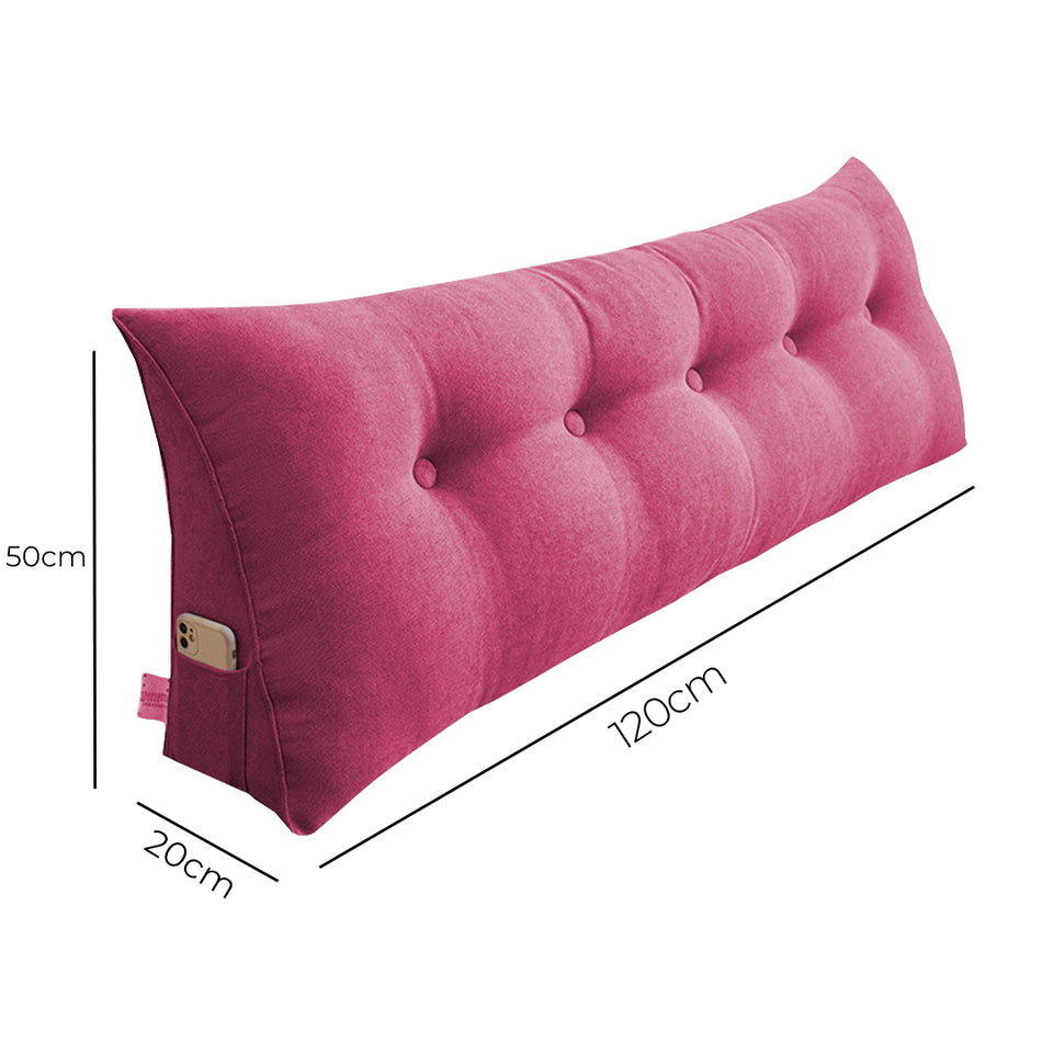 SOGA 4X 120cm Red Triangular Wedge Bed Pillow Headboard Backrest Bedside Tatami Cushion Home Decor