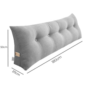 SOGA 4X 180cm Silver Triangular Wedge Bed Pillow Headboard Backrest Bedside Tatami Cushion Home Decor