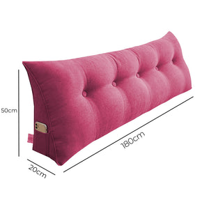 SOGA 2X 180cm Red Triangular Wedge Bed Pillow Headboard Backrest Bedside Tatami Cushion Home Decor