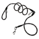 SOGA 220cm Multifunction Hands-Free Rope Pet Cat Dog Puppy Double Ended Leash for Walking Training Tracking Obedience Black