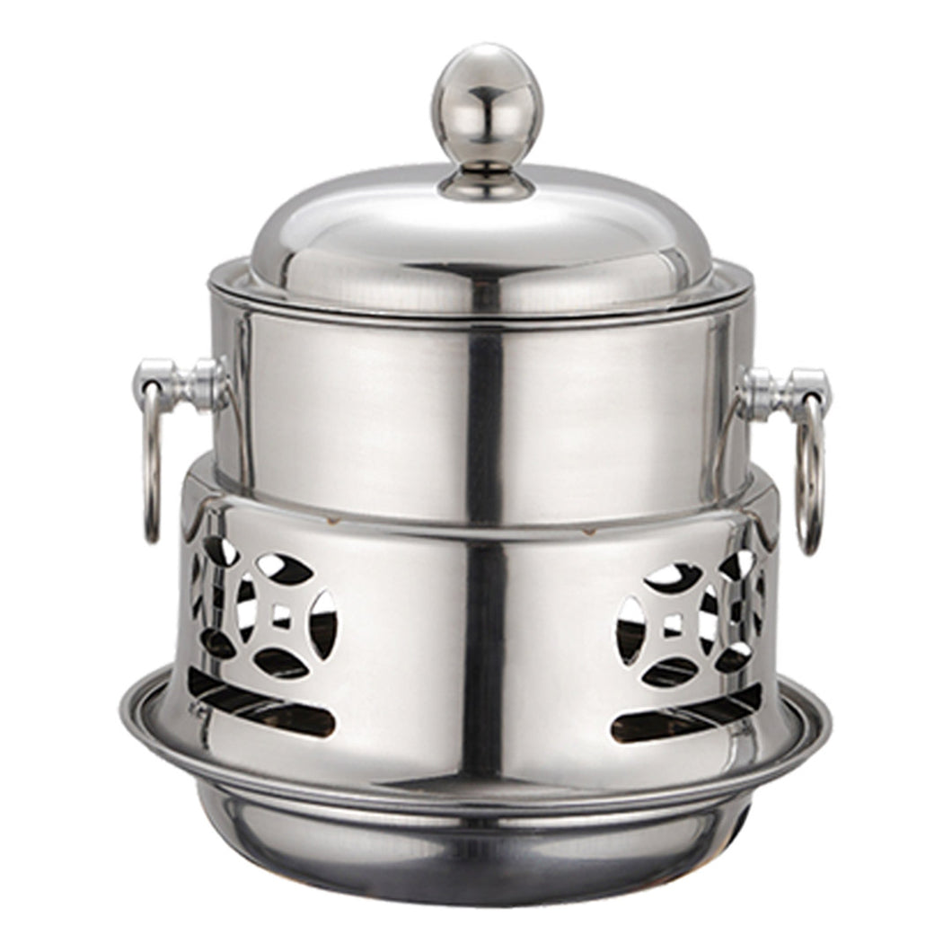 SOGA Stainless Steel Mini Asian Buffet Hot Pot Single Person Shabu Alcohol Stove Burner with Lid