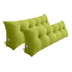 SOGA 2X 120cm Green Triangular Wedge Bed Pillow Headboard Backrest Bedside Tatami Cushion Home Decor