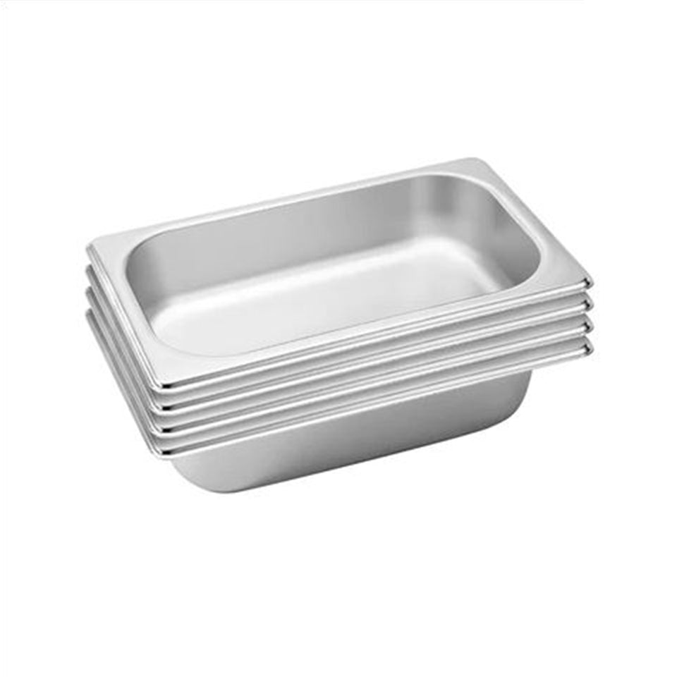 SOGA 4X Gastronorm GN Pan Full Size 1/3 GN Pan 6.5 cm Deep Stainless Steel Tray