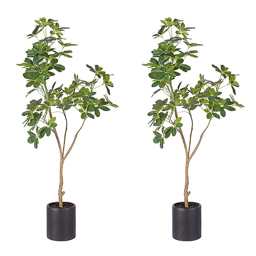 SOGA 2X 160cm Artificial Natural Green Schefflera Dwarf Umbrella Tree Fake Tropical Indoor Plant Home Office Decor