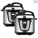 SOGA 2X Electric Stainless Steel Pressure Cooker 12L 1600W Multicooker 16