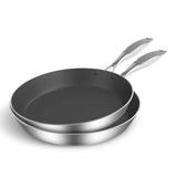 SOGA Stainless Steel Fry Pan 22cm 36cm Frying Pan Induction Non Stick Interior