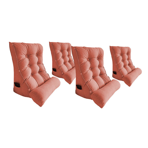 SOGA 4X 60cm Peach Triangular Wedge Lumbar Pillow Headboard Backrest Sofa Bed Cushion Home Decor