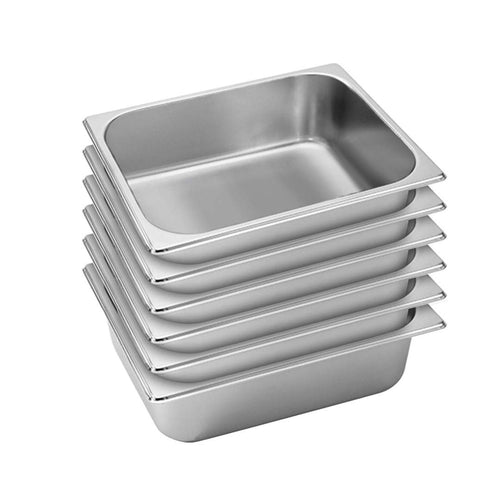 SOGA 6X Gastronorm GN Pan Full Size 1/2 GN Pan 10cm Deep Stainless Steel Tray