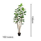 SOGA 4X 150cm Plastic Potted Polyscias Scutellaria Plant Home Garden Artificial Tree, Home Decor