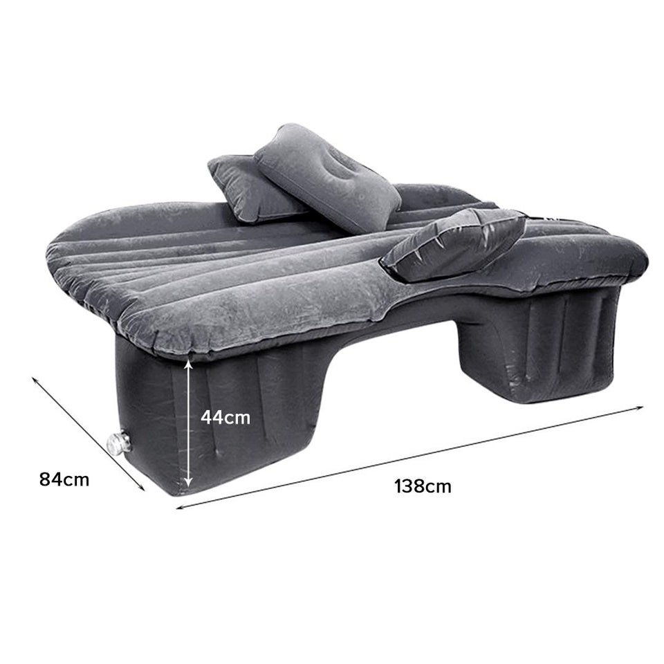 SOGA 2X Inflatable Car Mattress Portable Travel Camping Air Bed Rest Sleeping Bed Grey