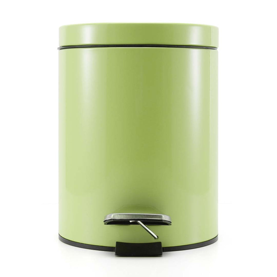 SOGA 2X Foot Pedal Stainless Steel Rubbish Recycling Garbage Waste Trash Bin Round 12L Green